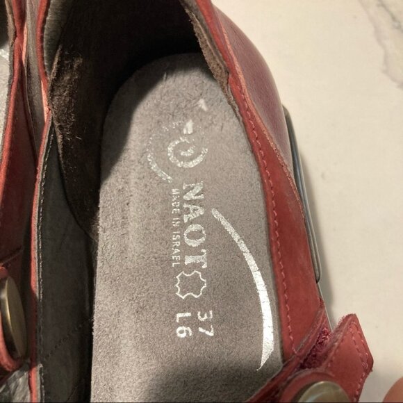 NAOT Sz 37 L6 Mary Jane with Metal Embellishments Velcro Closure Sandals Flats - Picture 7 of 13